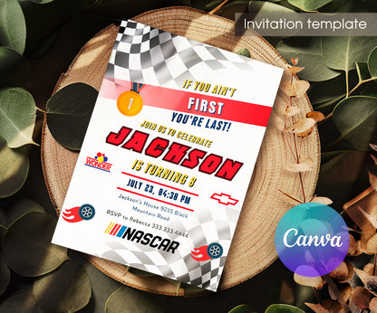 Nascar Racing Ricky Bobby customizable invitation template | Share or Print | boy | BX958