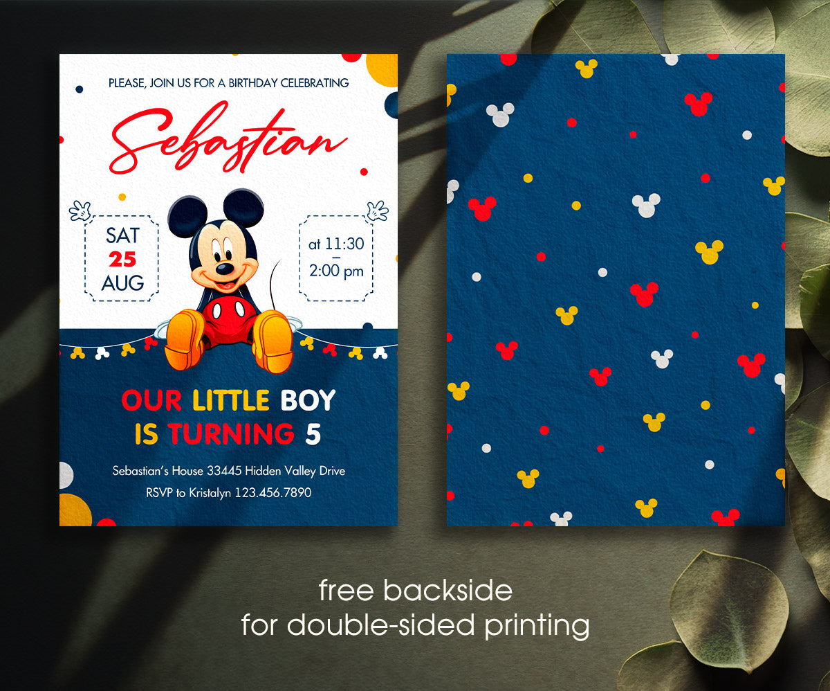 Mickey Mouse and Friends customizable invitation template | Share or Print | QU350