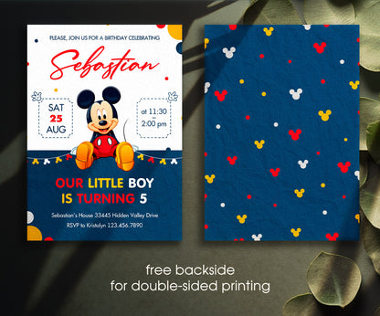 Mickey Mouse and Friends customizable invitation template | Share or Print | QU350