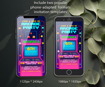 Arcade Gamer customizable invitation template | Share or Print | DW203