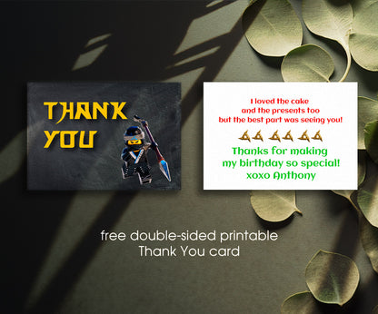 Ninjago Minifigures Lego customizable invitation template | Share or Print | BF883