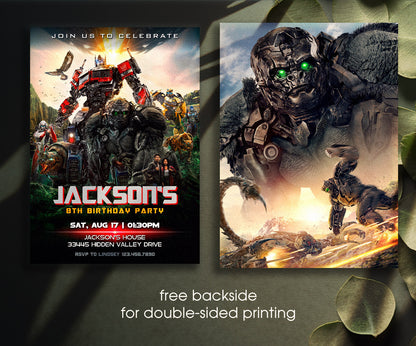 Transformers Rescue Bots customizable invitation template | Share or Print | boy | VU539