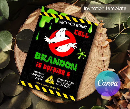 Ghostbusters customizable invitation template | Share or Print | TU047