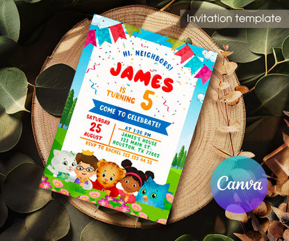 Daniel Tiger's Neighborhood customizable invitation template | Share or Print | SQ808