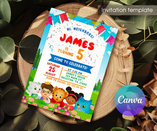 Daniel Tiger's Neighborhood customizable invitation template | Share or Print | SQ808
