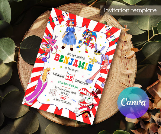 The Amazing Digital Circus customizable invitation template | Share or Print | GF179