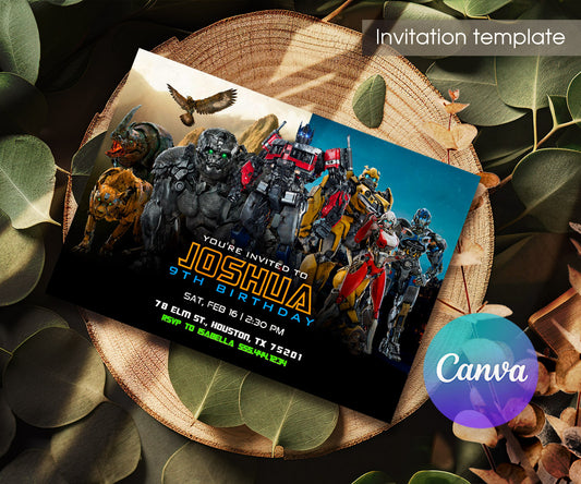 Transformers Rescue Bots customizable invitation template | Share or Print | boy | TP309
