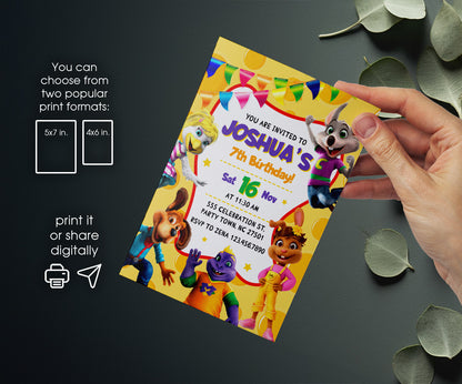 Chuck E. Cheese customizable invitation template | Share or Print | QU709