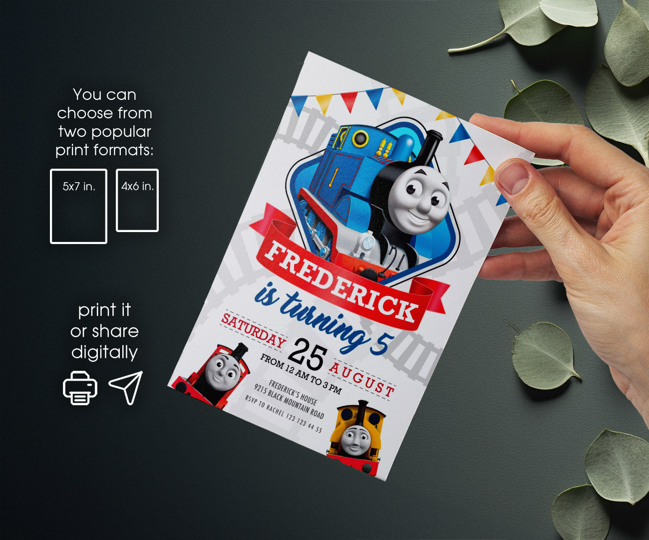 Thomas Train & Friends customizable invitation template | Share or Print | UF923