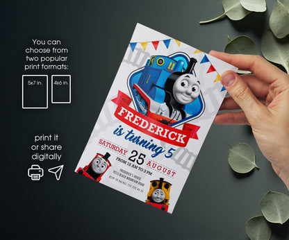 Thomas Train & Friends customizable invitation template | Share or Print | UF923