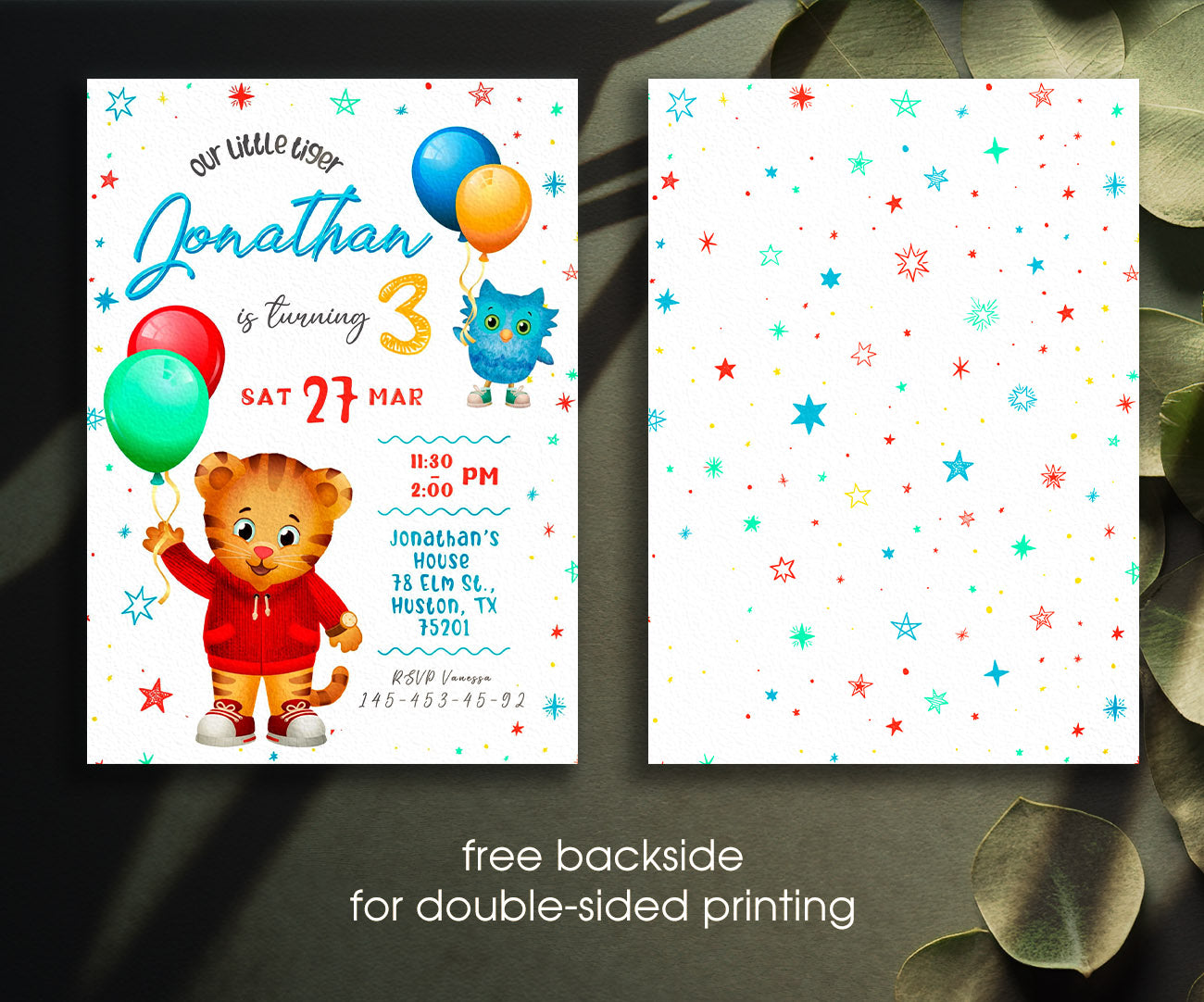 Daniel Tiger's Neighborhood customizable invitation template | Share or Print | TX856