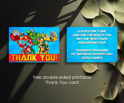 Transformers Rescue Bots customizable invitation template | Share or Print | boy | MF664