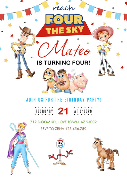 Toy Story Woody customizable invitation template | Share or Print | GO709