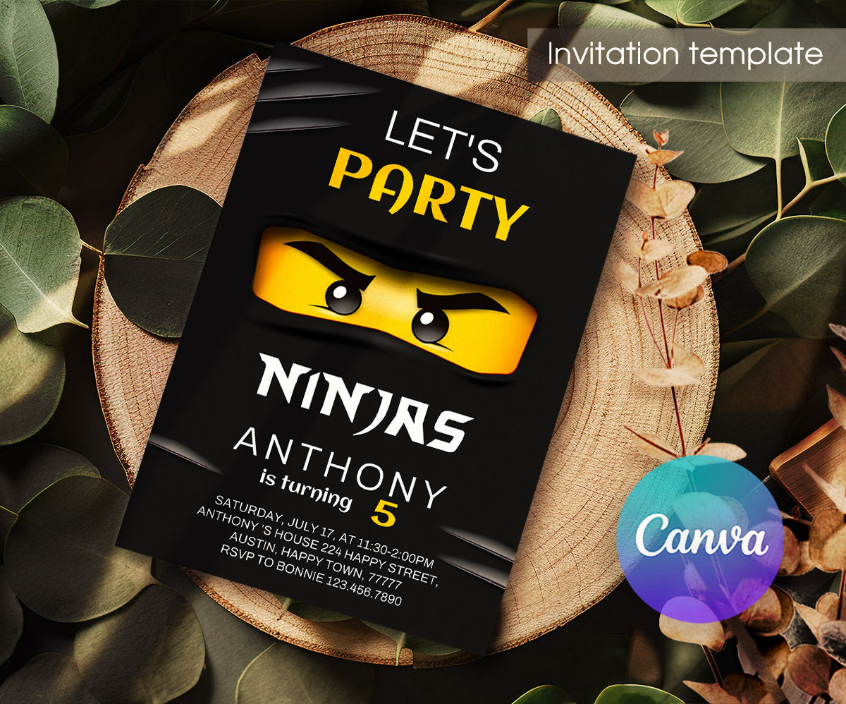 Ninjago Minifigures Lego customizable invitation template | Share or Print | PM513