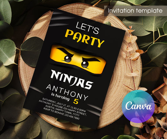 Ninjago Minifigures Lego customizable invitation template | Share or Print | PM513