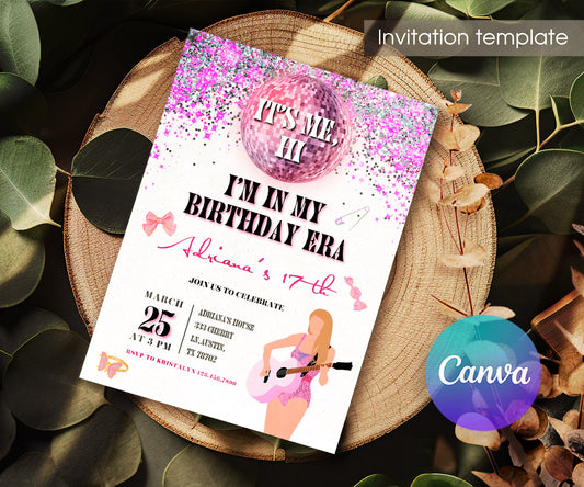 Taylor Swift Eras Tour customizable invitation template | Share or Print | girl | FU400