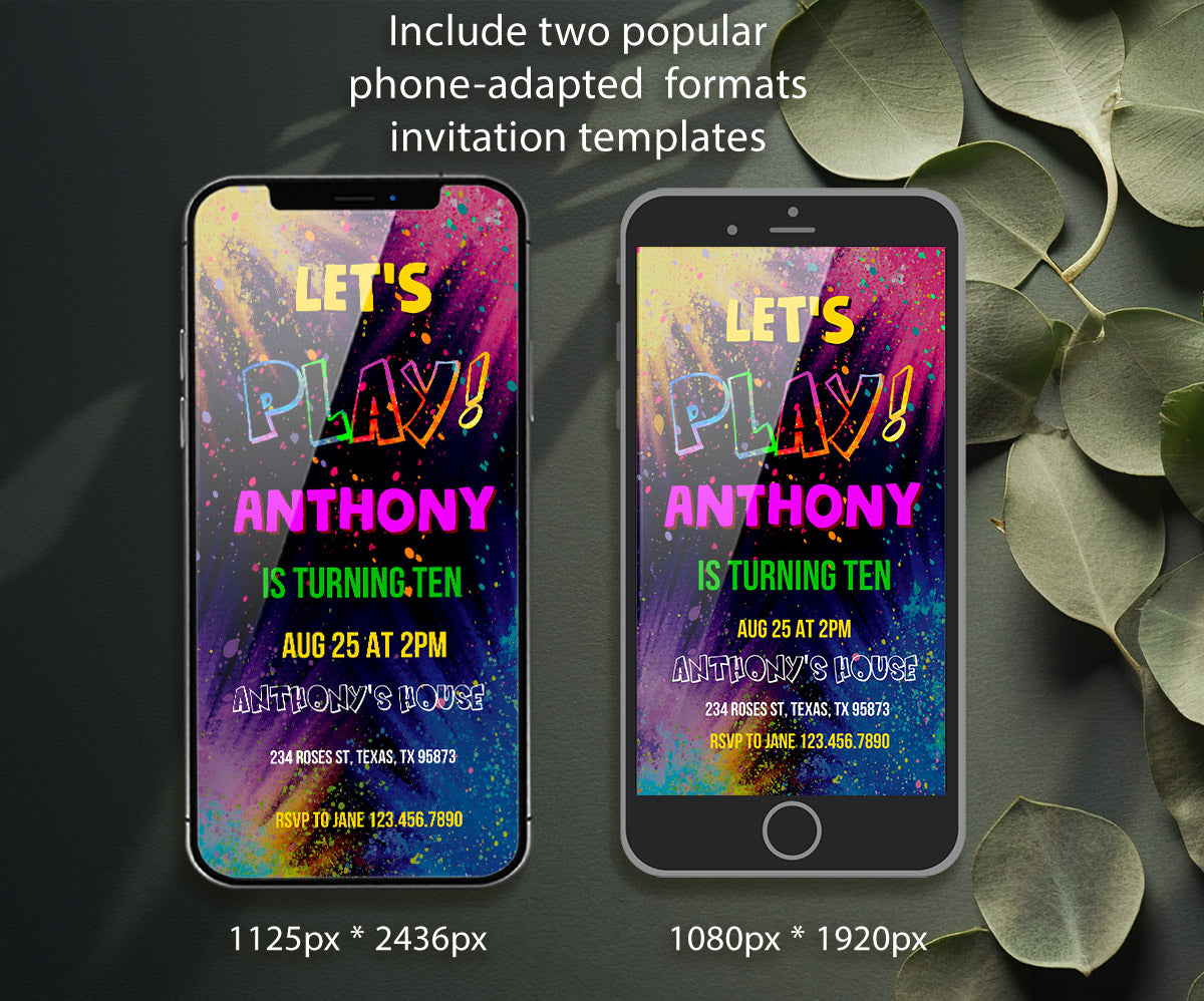Play Party Gamer customizable invitation template | Share or Print | YC011