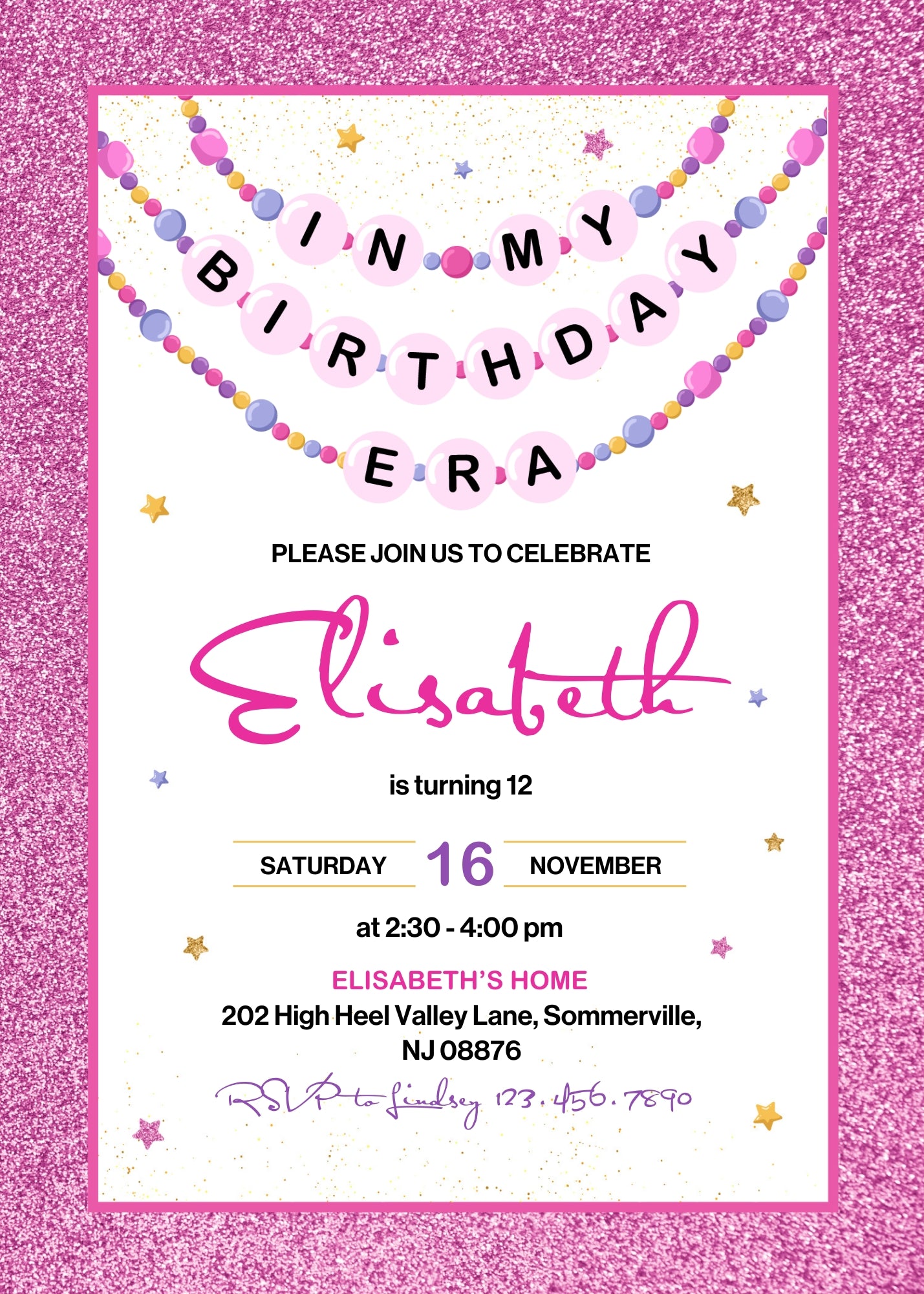Taylor Swift Eras Tour customizable invitation template | Share or Print | girl | CK169