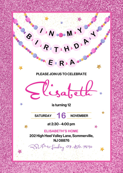 Taylor Swift Eras Tour customizable invitation template | Share or Print | girl | CK169