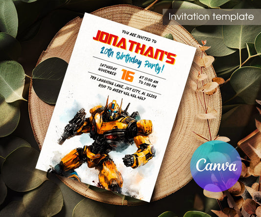 Transformers Rescue Bots customizable invitation template | Share or Print | boy | AS655