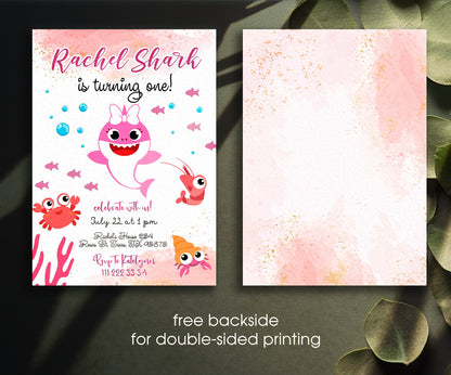 Baby Shark customizable invitation template | Share or Print | TU519