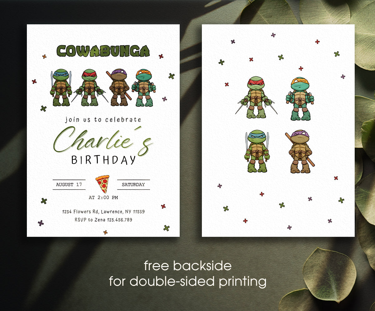 Teenage Mutant Ninja Turtles customizable invitation template | Share or Print | boy | UC269
