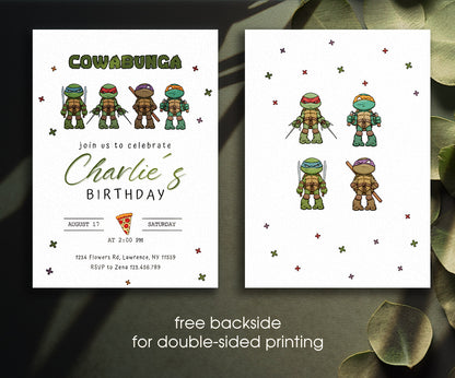Teenage Mutant Ninja Turtles customizable invitation template | Share or Print | boy | UC269