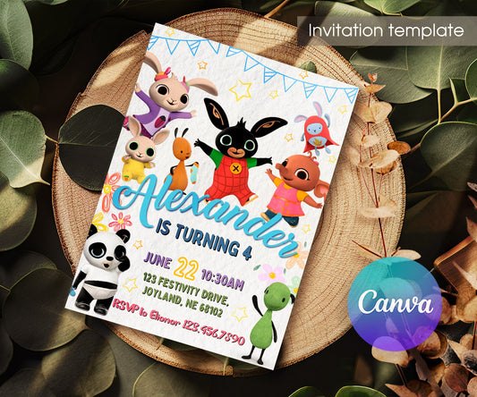 Bing Bunny customizable invitation template | Share or Print | KK546