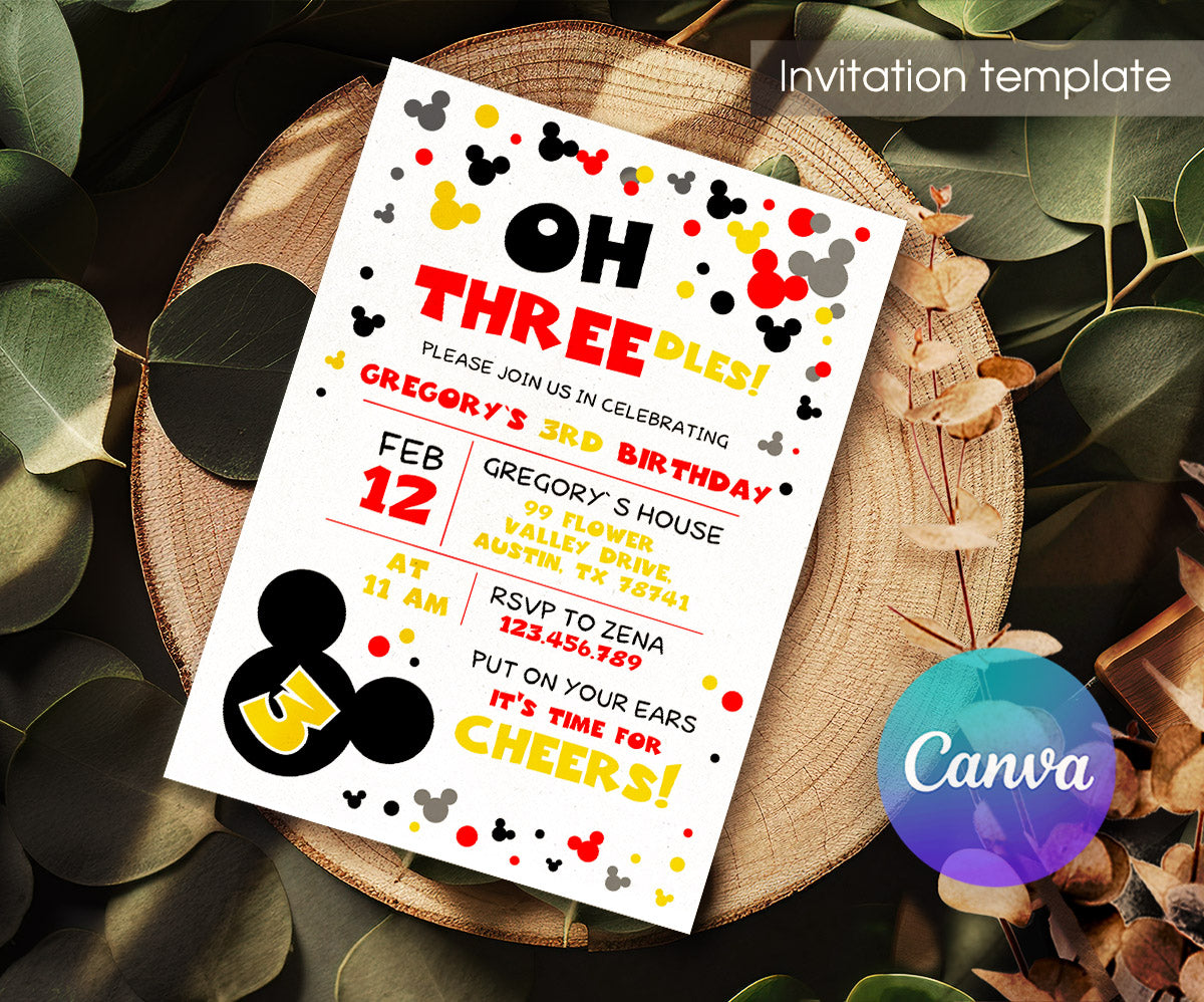 Mickey Mouse and Friends customizable invitation template | Share or Print | EO645