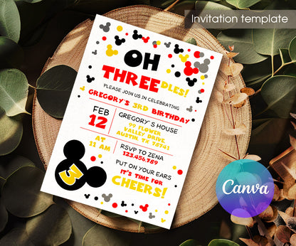 Mickey Mouse and Friends customizable invitation template | Share or Print | EO645