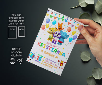 Word Party customizable invitation template | Share or Print | YZ310