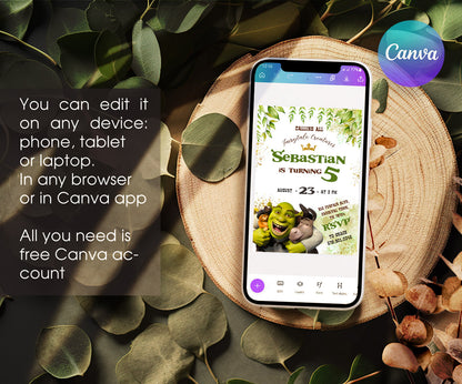 Shrek customizable invitation template | Share or Print | BP338