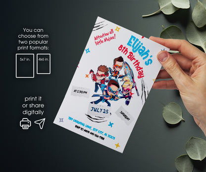Ninja Kidz TV customizable invitation template | Share or Print | FE438