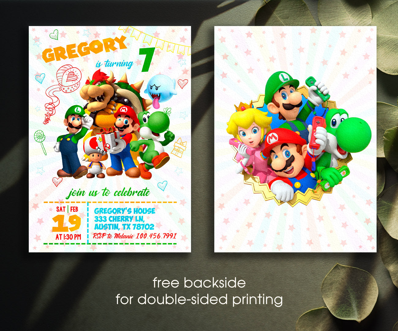 Super Mario Bros customizable invitation template | Share or Print | OZ981