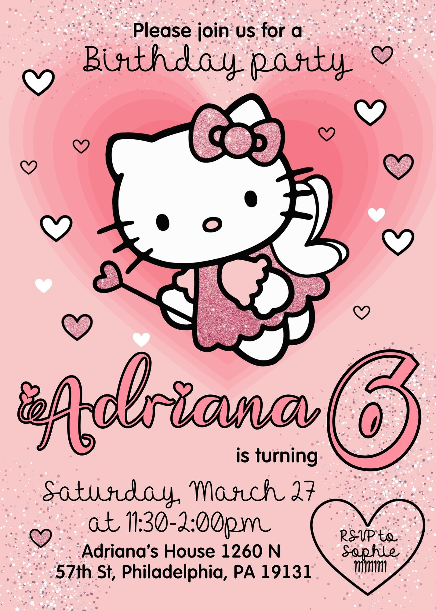 Hello Kitty Sanrio customizable invitation template | Share or Print | TC868