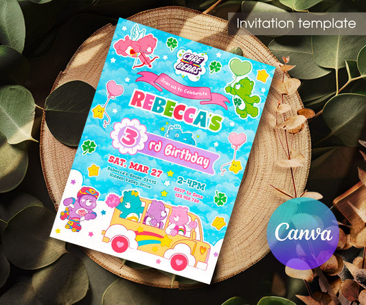 Care Bears customizable invitation template | Share or Print | UP463