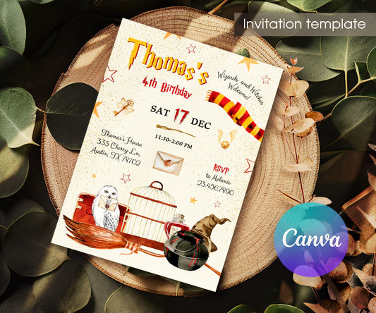 Harry Potter customizable invitation template | Share or Print | DR093
