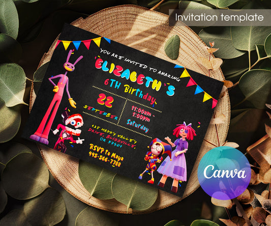 The Amazing Digital Circus customizable invitation template | Share or Print | NT997