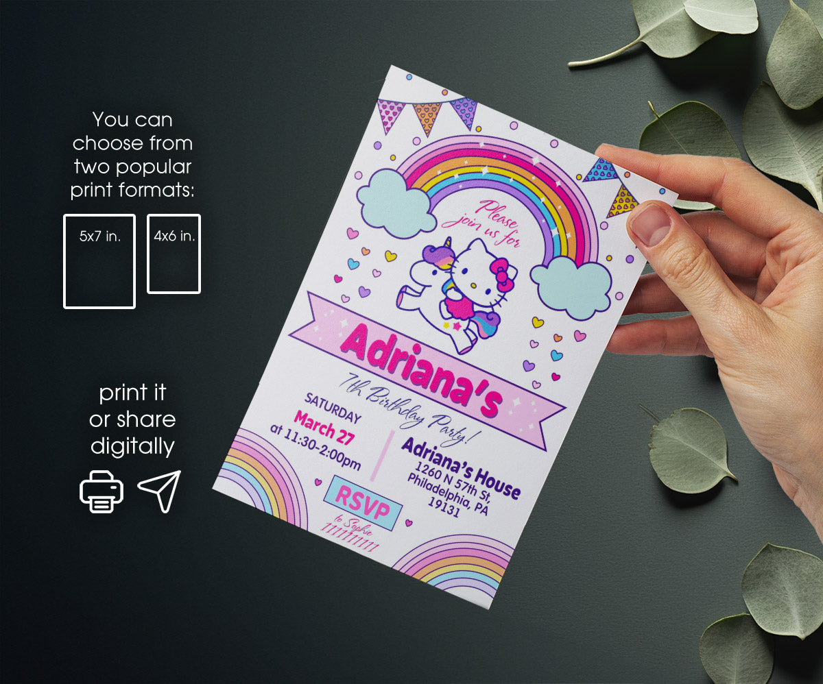 Hello Kitty Sanrio customizable invitation template | Share or Print | GA882