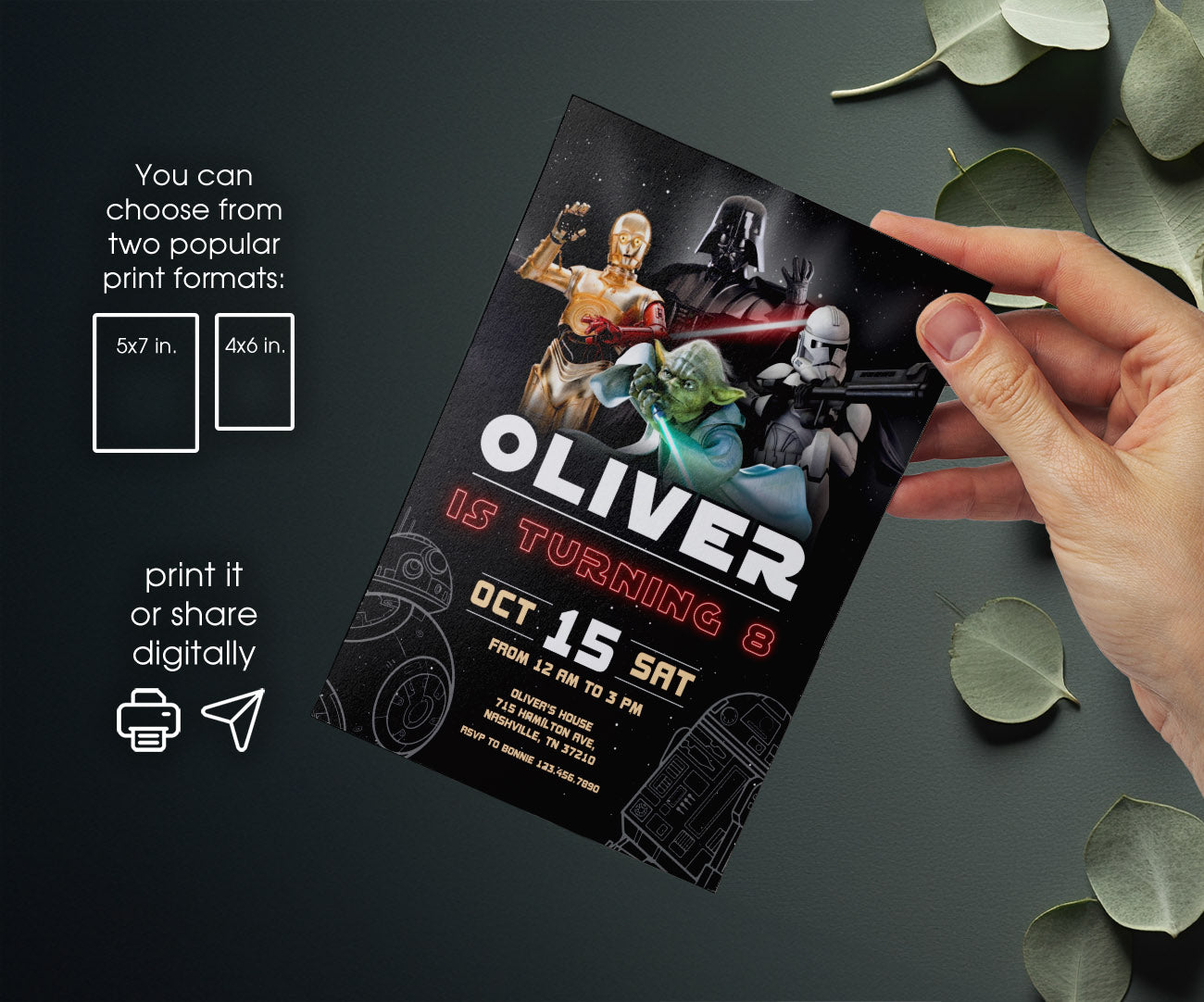 Star Wars Darth Vader customizable invitation template | Share or Print | boy | UR191