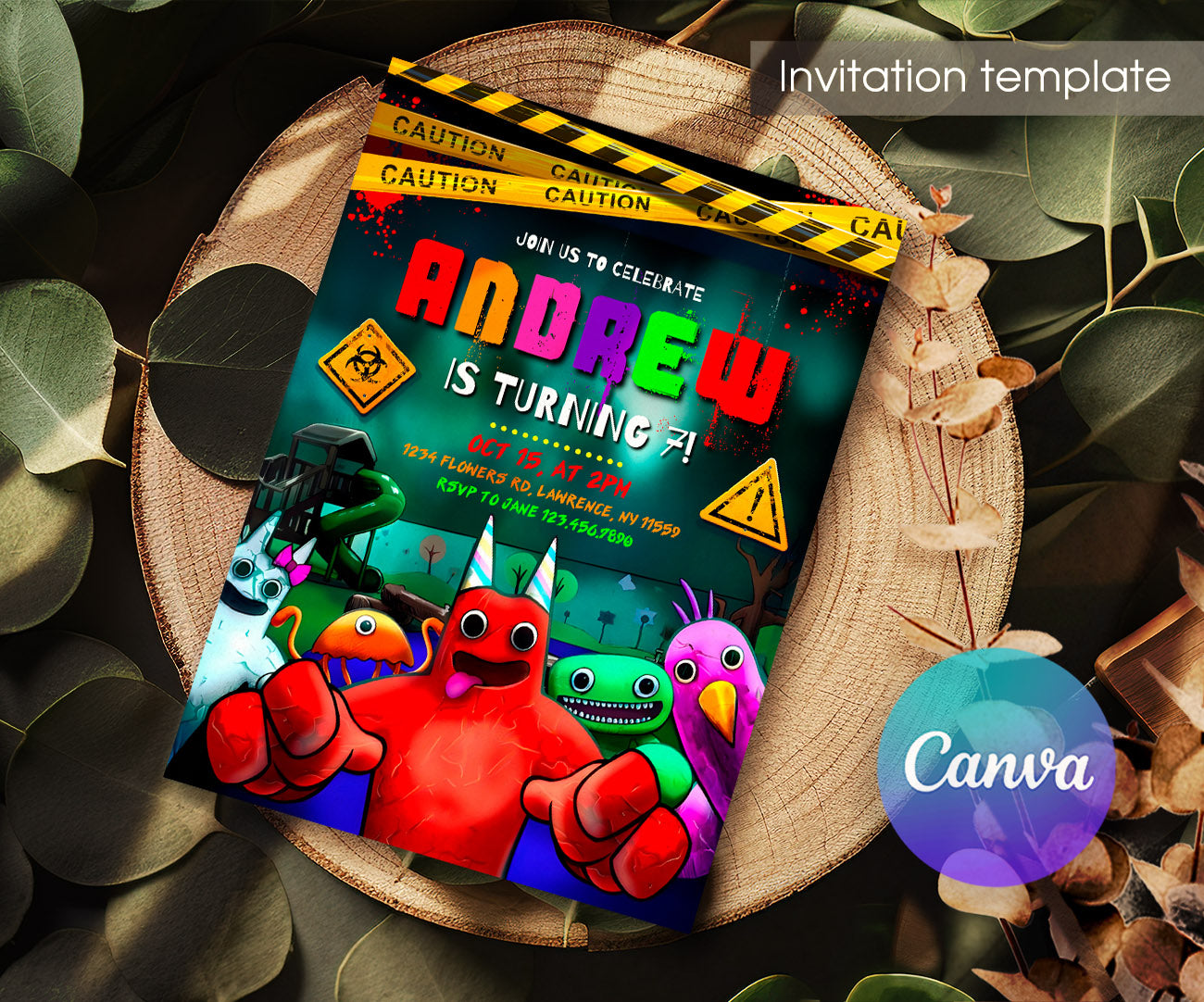 Garten of Banban Gamer customizable invitation template | Share or Print | CF353