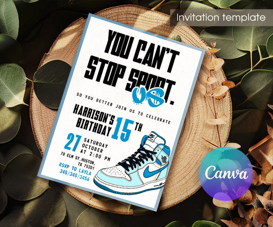 Sneaker Ball Air Jordan Nike customizable invitation template | Share or Print | PL833