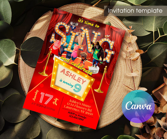 Sing Two Karaoke customizable invitation template | Share or Print | FR136
