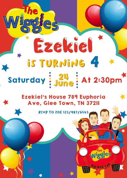Wiggles One Finger One Thumb customizable invitation template | Share or Print | LF061