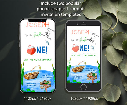 Fishing 1st O-Fish-Ally customizable invitation template | Share or Print | WX491