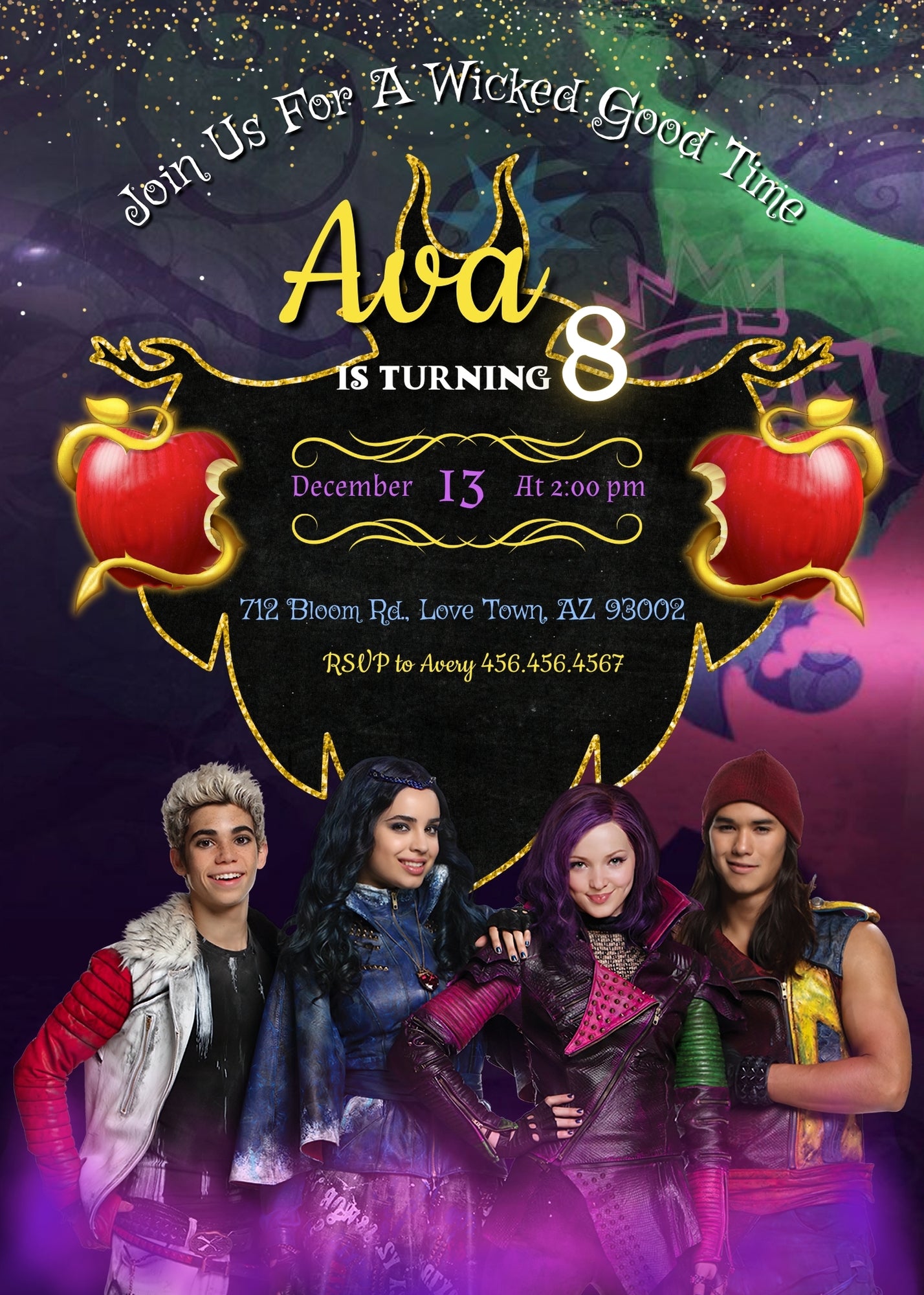 Descendants Disney customizable invitation template | Share or Print | XE725