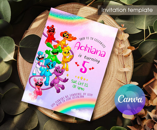 Smiling Critters customizable invitation template | Share or Print | JH855