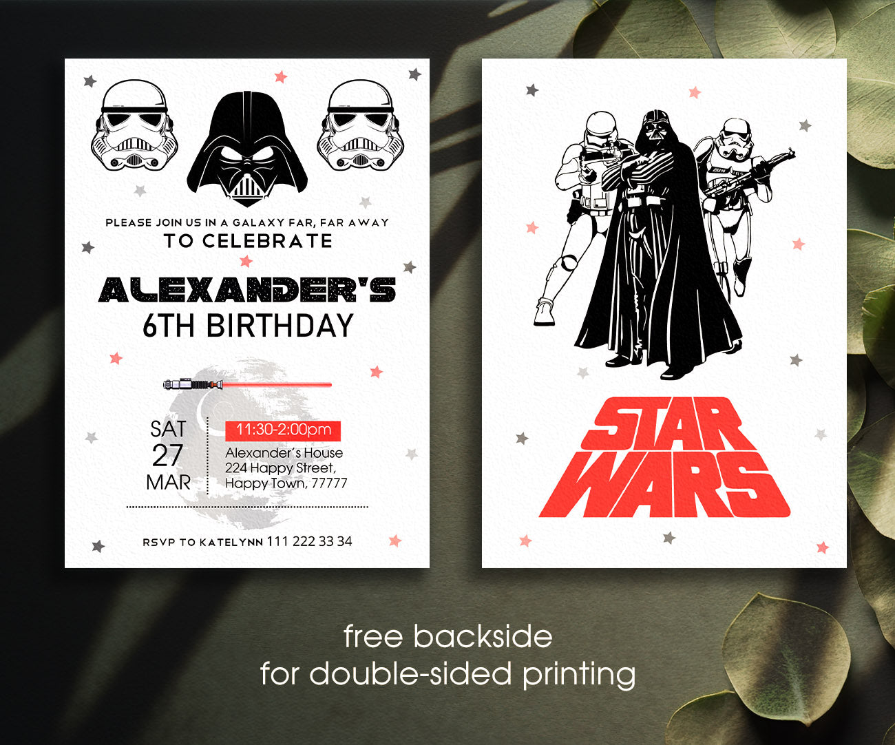 Star Wars Darth Vader customizable invitation template | Share or Print | boy | AH750