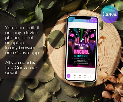 Tik Tok Party customizable invitation template | Share or Print | LU914