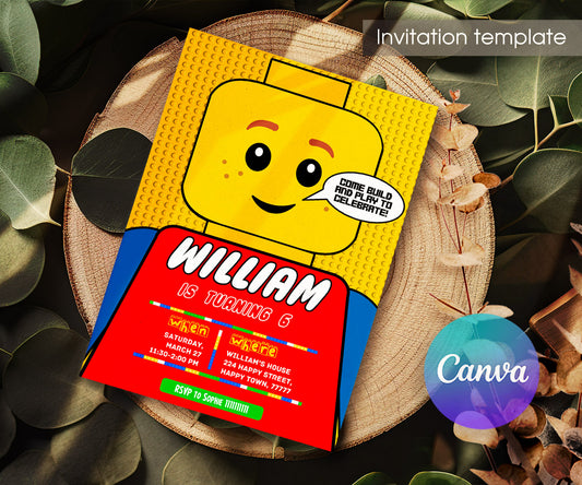 Lego customizable invitation template | Share or Print | QQ280